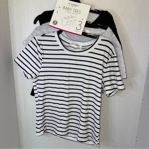 Kids Striped Tee - Black and White
